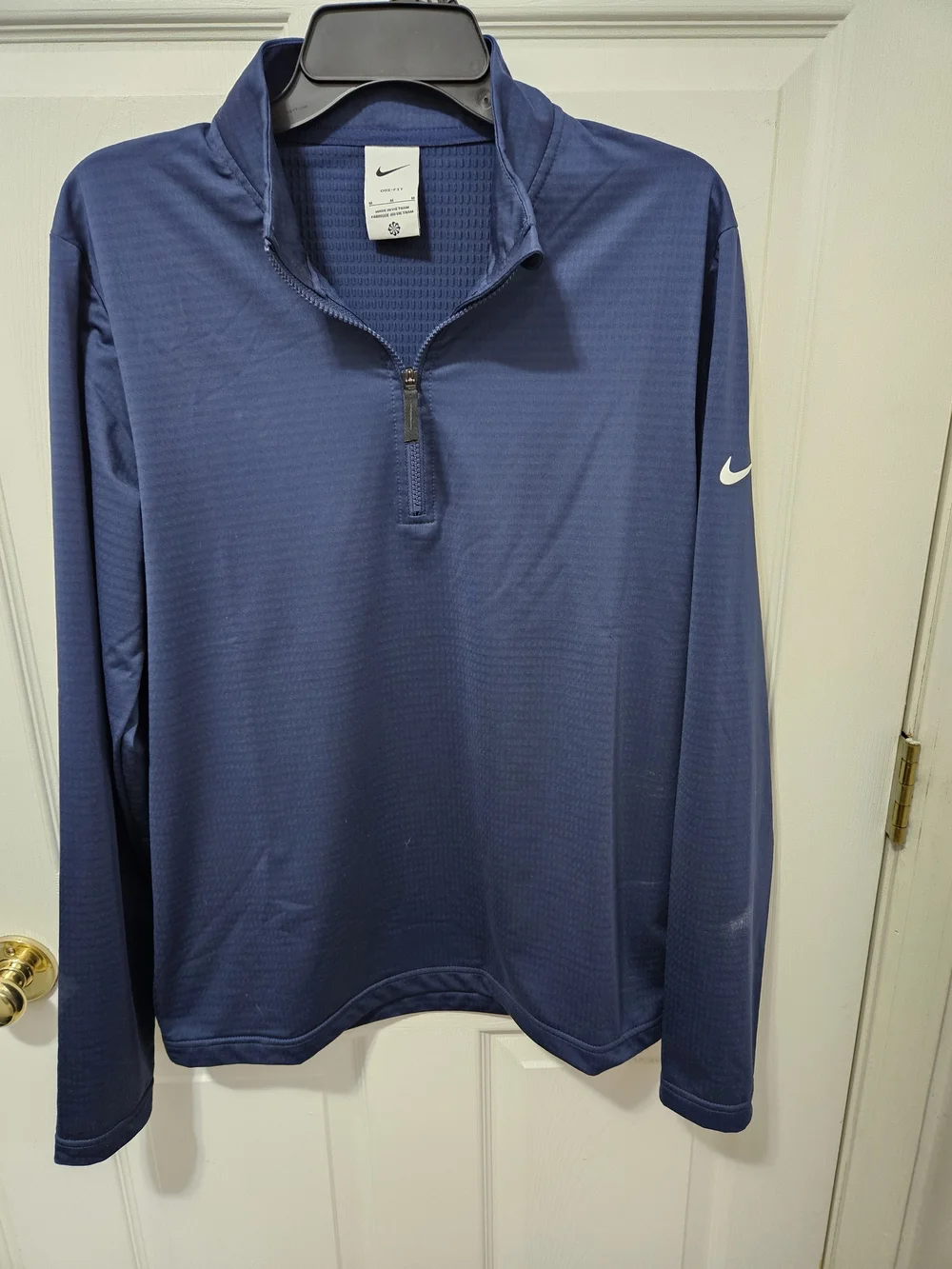 Nike Men's Quarter-Zip Pullover - Navy Blue Long Sleeve Dri-fit Work Out Casual